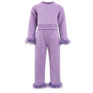 Lola + The Boys Purple Feathered Kids Set
